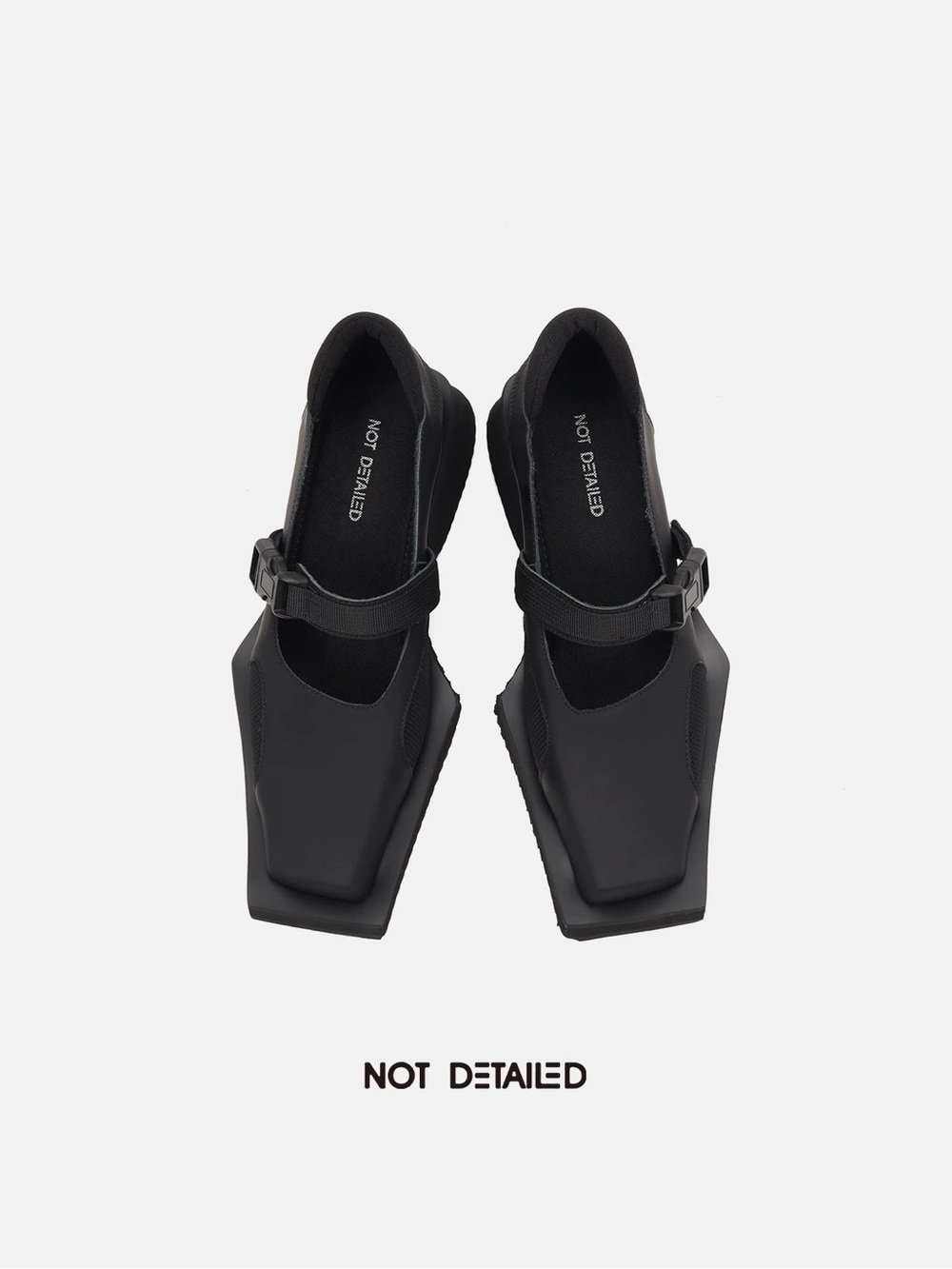 Black Leather Mary Jane Sport Flats - Picture 3 of 11